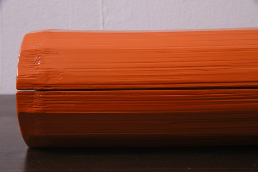 昭和期　山田平安堂　呉藤友乗作　竹菓子器・箱付き(漆器、蓋物)(R-036843)