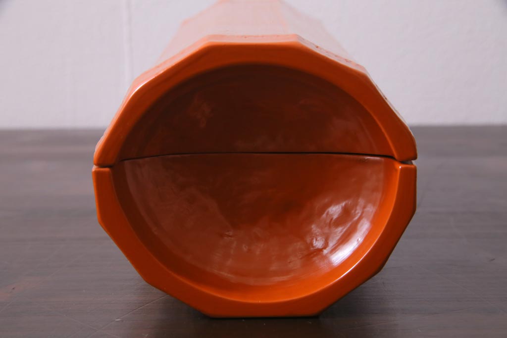 昭和期　山田平安堂　呉藤友乗作　竹菓子器・箱付き(漆器、蓋物)(R-036843)