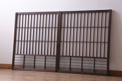 昭和レトロ　古い組子の明り取り　固定式のガラス戸1枚(書院戸)