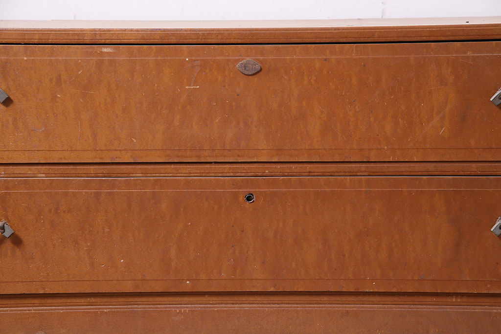 アンティーク家具　昭和初期　レトロな木製チェスト(ローボード)(R-036906)