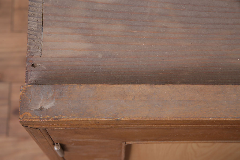 アンティーク家具　昭和中期　木製扉付きの和レトロなテレビ台(ローボード、収納棚)(R-036914)
