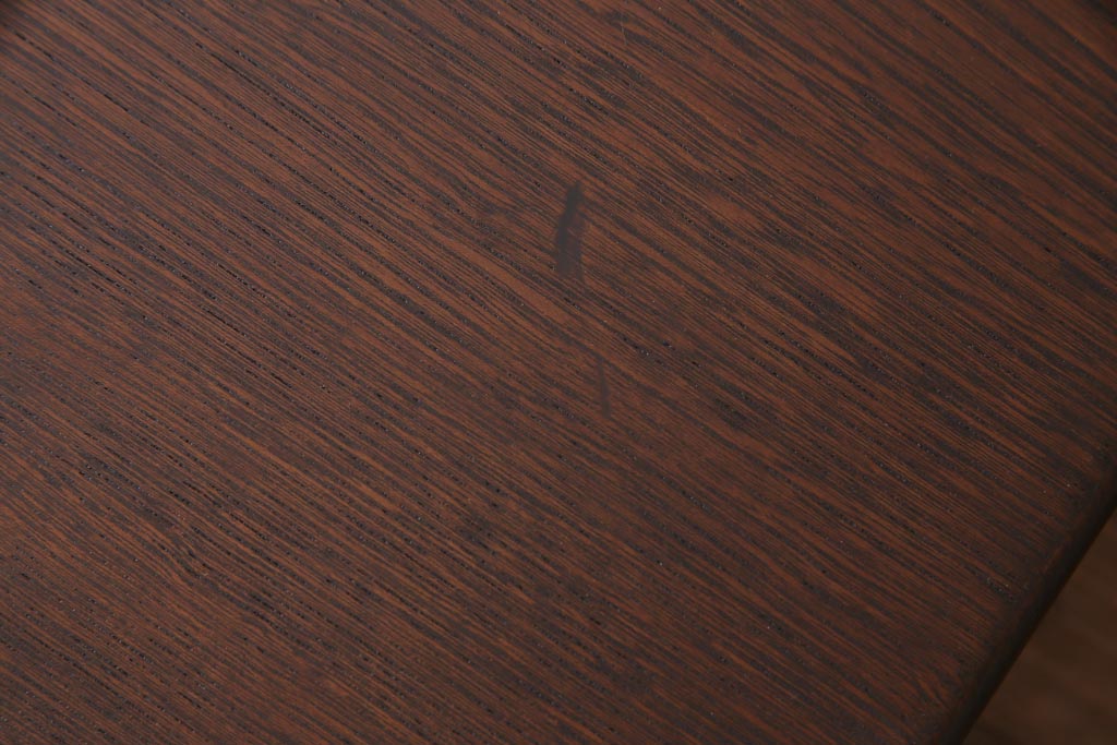 昭和レトロ家具　栓材一枚板　懐かしさ漂う角ちゃぶ台(座卓、ローテーブル)(R-036933)