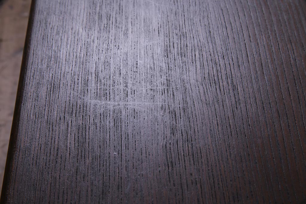 昭和レトロ家具　栓材一枚板　懐かしさ漂う角ちゃぶ台(座卓、ローテーブル)(R-036933)