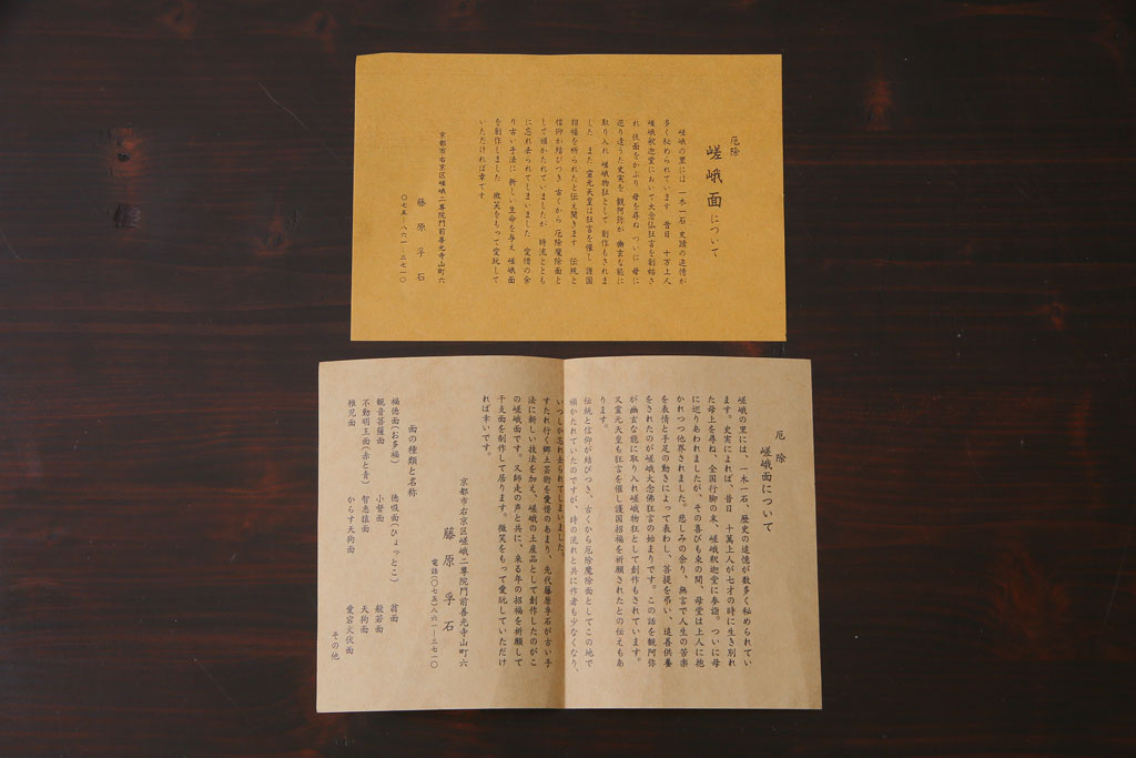 昭和期　藤原孚石作　嵯峨面　厄除　6個セット・紙箱付き(干支)(R-036949)