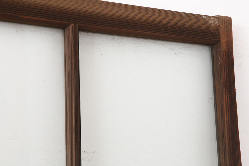 アンティーク建具　レトロな木製ガラス戸4枚セット(引き戸)(R-036998)