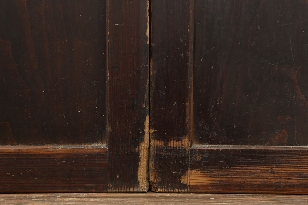 アンティーク建具　木味を楽しめる帯戸3枚セット(板戸、引き戸)(R-037018)