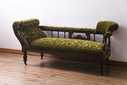 アンティーク家具　イギリスアンティーク　マホガニー材　お部屋をクラシカルに彩るシェーズロング(ソファ、カウチ)(R-037036)