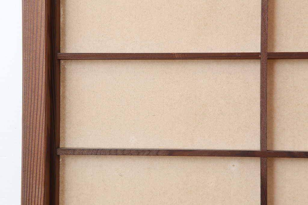 アンティーク建具　昭和初期　風情あるインテリアにおすすめな引き分け猫間障子戸2枚セット(雪見、建具、引き戸)(R-037065)