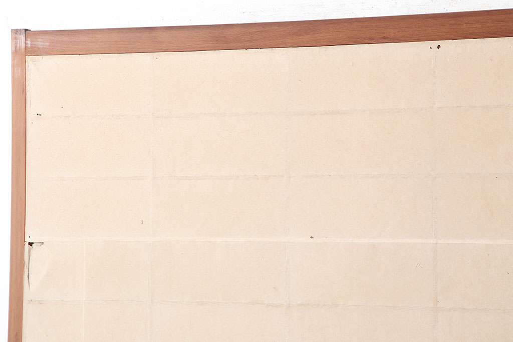 アンティーク建具　昭和初期　風情あるインテリアにおすすめな引き分け猫間障子戸2枚セット(雪見、建具、引き戸)(R-037065)