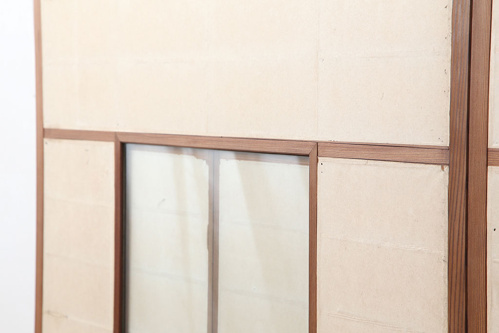 日本最大の タF0525 ×3枚 シンプルなデザインのレトロな雪見障子戸 建具 ガラス戸 引き戸 猫間 和室 旅館 ビンテージM松 