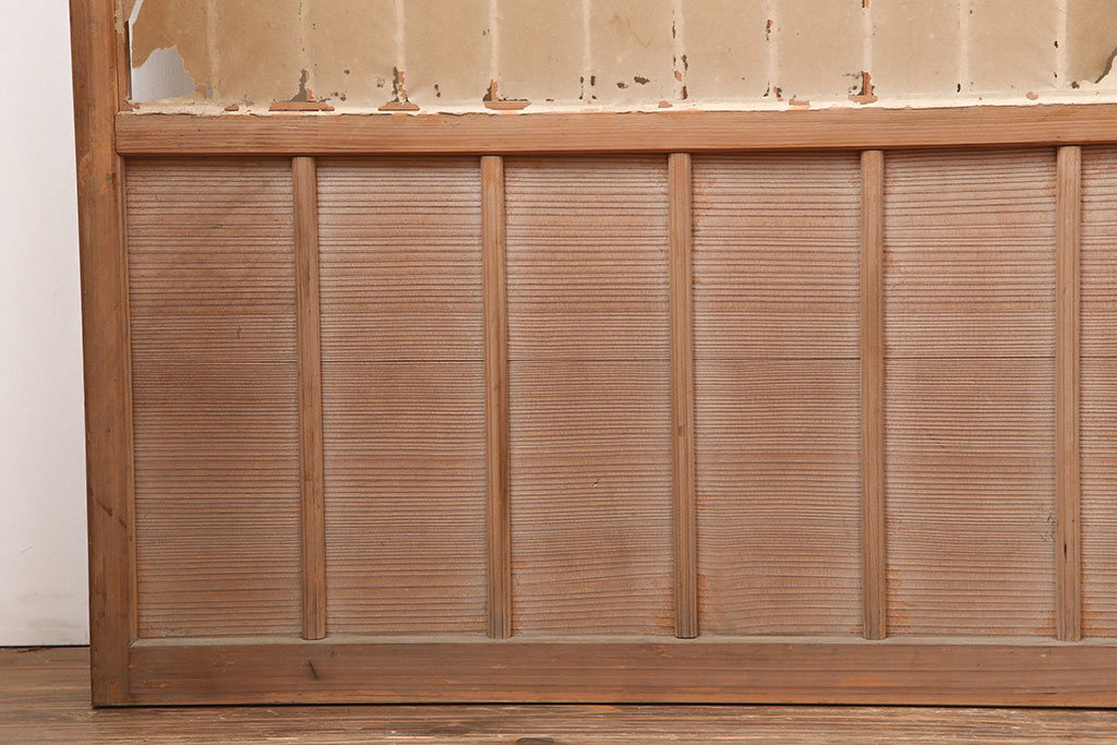 アンティーク建具　昭和初期　和の雰囲気を演出する縦額入り障子戸4枚セット(引き戸、建具)(R-037086)