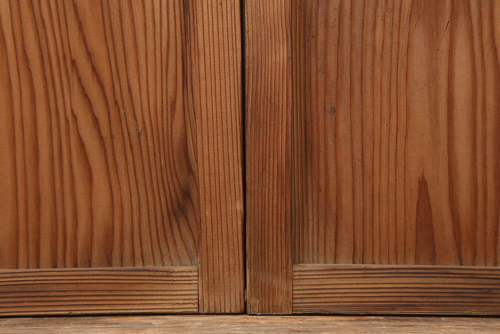 アンティーク建具　木味が魅力の縦額入り障子戸4枚セット(引き戸、建具)(R-037102)