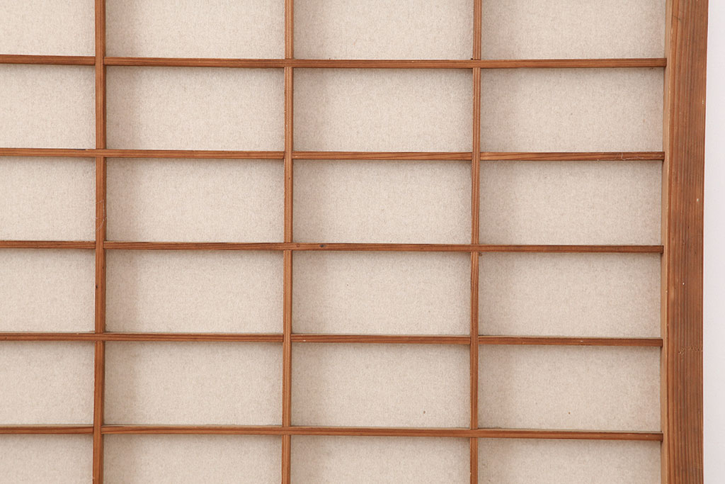 アンティーク建具　昭和初期　シンプルな木製フレームの障子戸4枚セット(建具、引き戸)(R-037105)