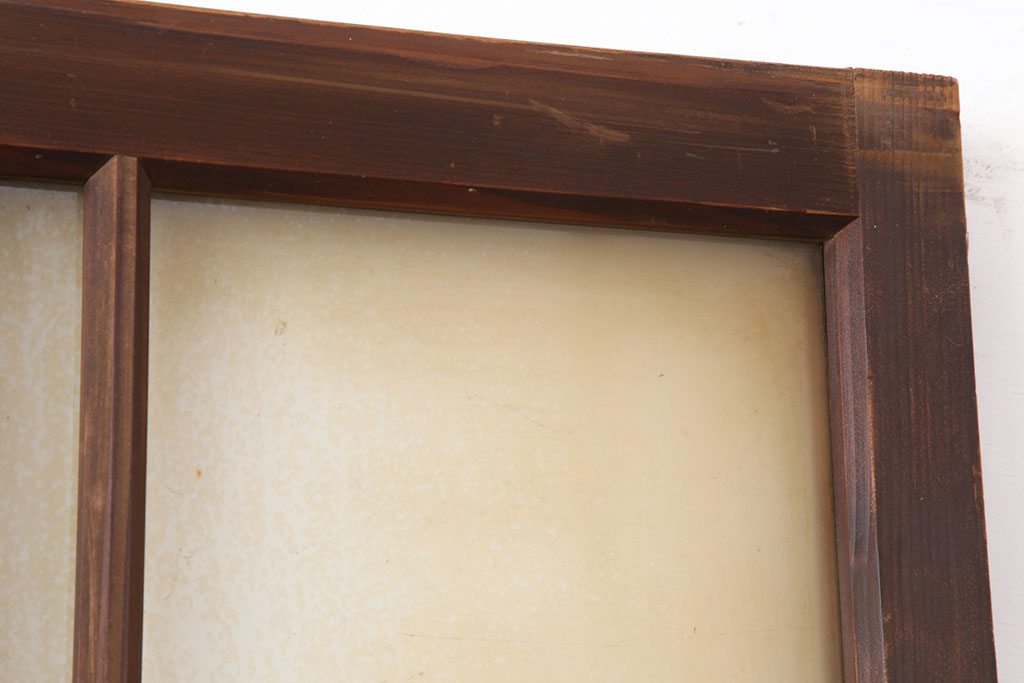 レトロ建具　昭和レトロ　昭和中期　シンプルさが魅力のガラス戸2枚セット(引き戸、建具)(R-037117)