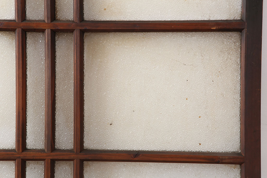 レトロ建具　昭和レトロ　昭和初期　幅広いテイストとマッチするシンプルなガラス戸2枚セット(引き戸、建具)(R-037118)