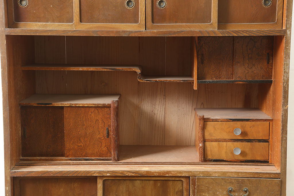 アンティーク家具　和の空間を高める茶箪笥(茶棚、収納棚、戸棚)(R-037149)