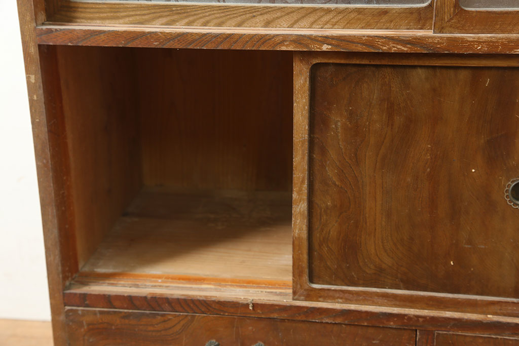 アンティーク家具　和の空間を高める茶箪笥(茶棚、収納棚、戸棚)(R-037149)