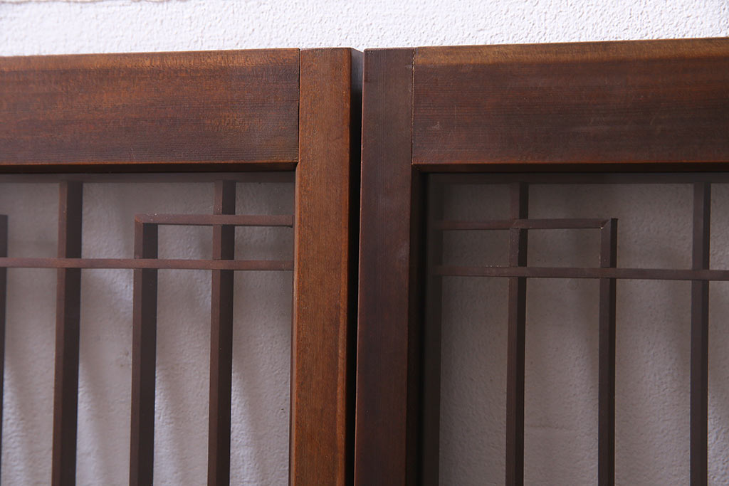 アンティーク家具　ラフジュ工房オリジナル　古建具リメイク　組子の引き戸がお洒落なキャビネット(書院戸、収納棚)