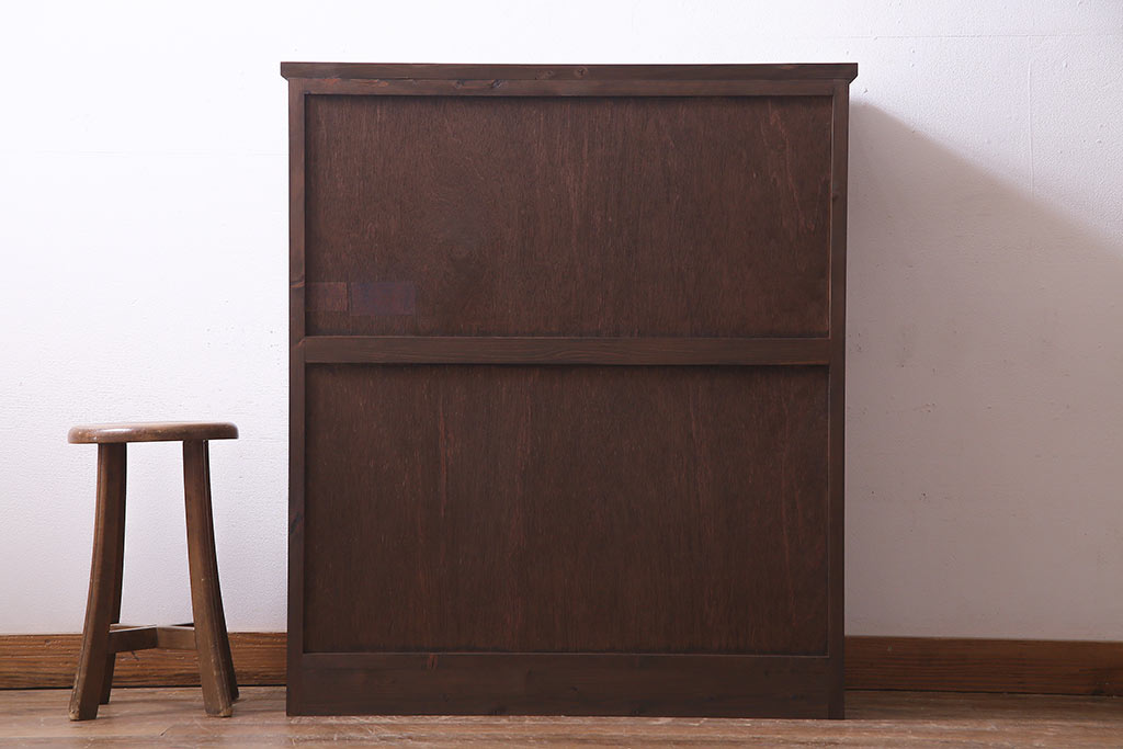 アンティーク家具　ラフジュ工房オリジナル　古建具リメイク　組子の引き戸がお洒落なキャビネット(書院戸、収納棚)
