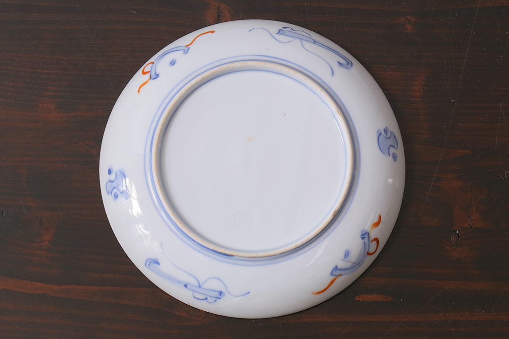 アンティーク雑貨　明治期　色絵　伊万里　6寸3分皿2枚セット(和食器)(R-037199)