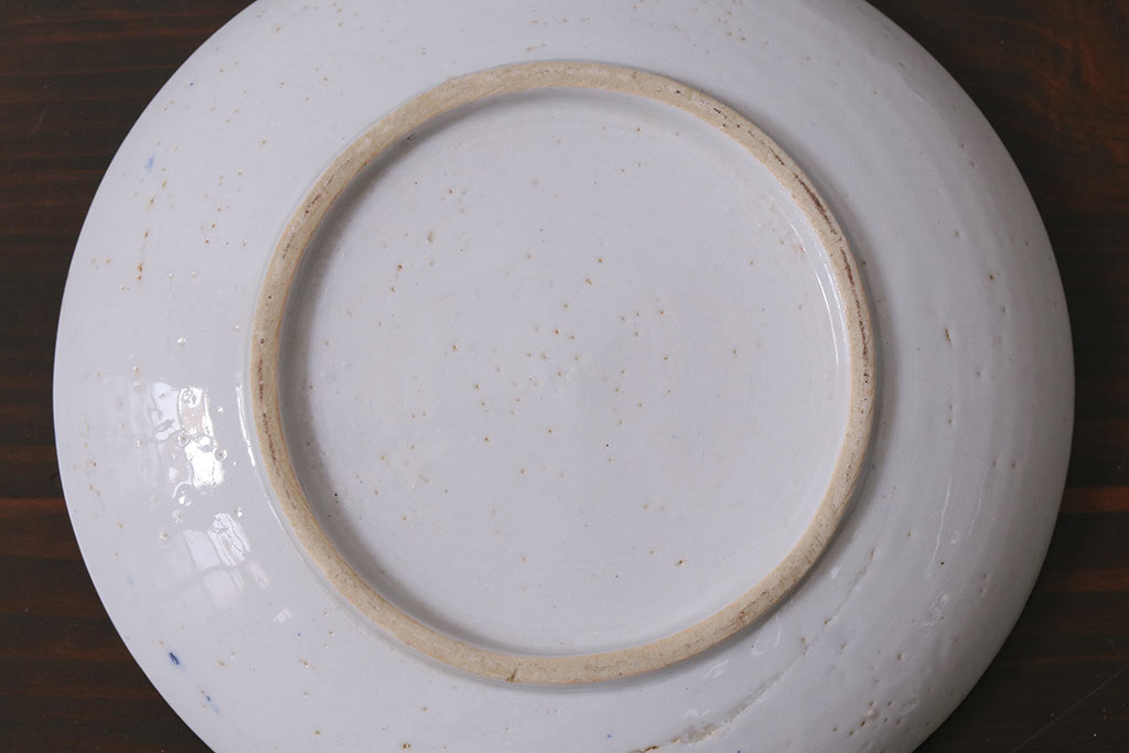 アンティーク雑貨　昭和初期　波千鳥　印判皿4枚セット(和食器)(R-037213)