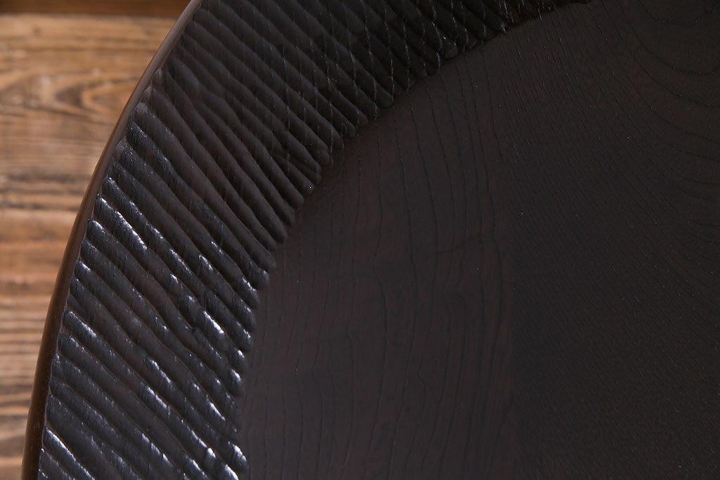 中古　日本製　オーク材　カントリースタイルにぴったりなつくりの良いローチェア(椅子)(R-037299)