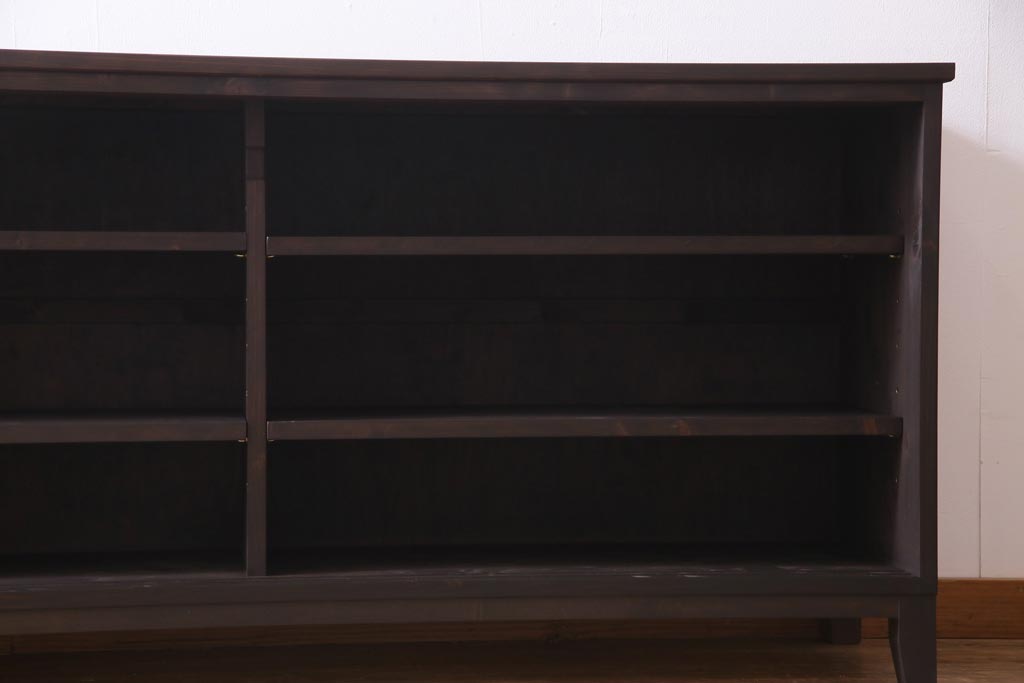 ラフジュ工房オリジナル　アンティーク建具リメイク　和モダンな脚付サイドボード(書院戸、組子、キャビネット)(R-037329)