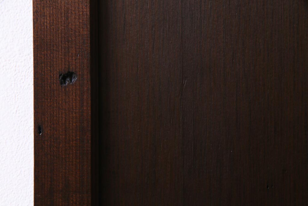 レトロ建具　昭和中期　落ち着いた色味が味わい感じる木製ドア(扉、建具)