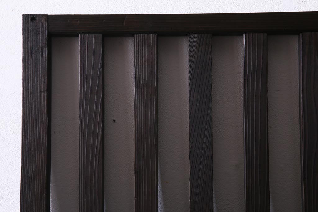 アンティーク建具　明治大正期　風情を感じさせる和モダンな縦格子戸1枚(建具、はめ殺し、DIY)