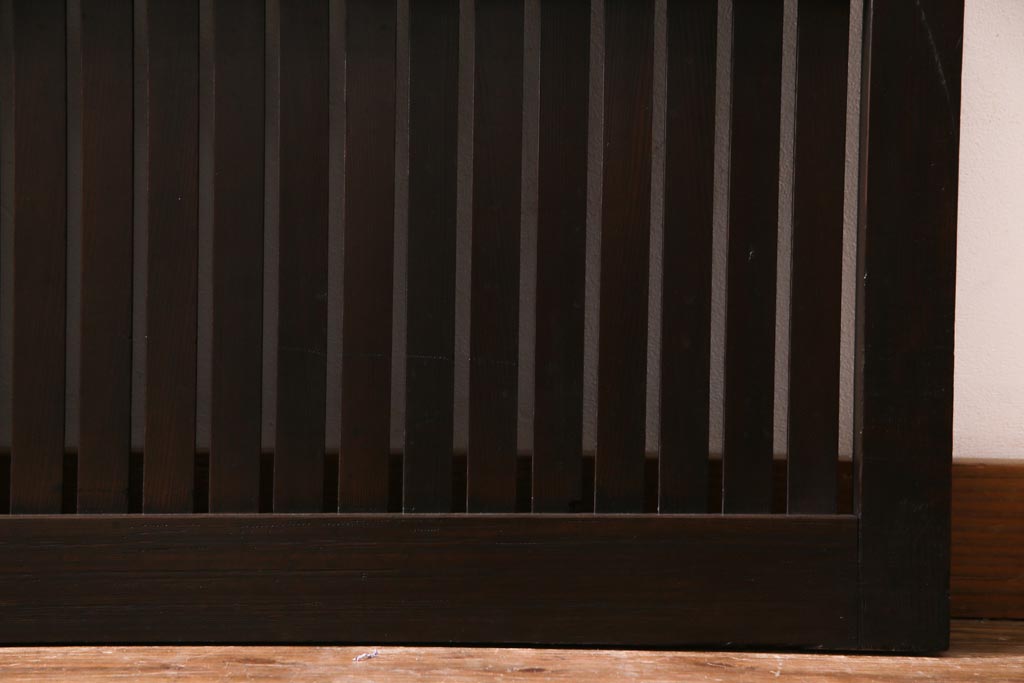 アンティーク建具　和製アンティーク　和の風情を演出してくれる平格子戸2枚セット(引き戸、ガラス戸)(R-037367)