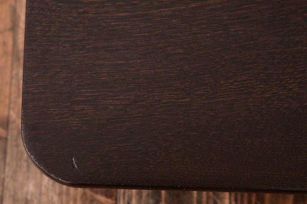 レトロ家具　栓材　懐かしさ漂う昭和レトロな角ちゃぶ台(ローテーブル)(R-037370)