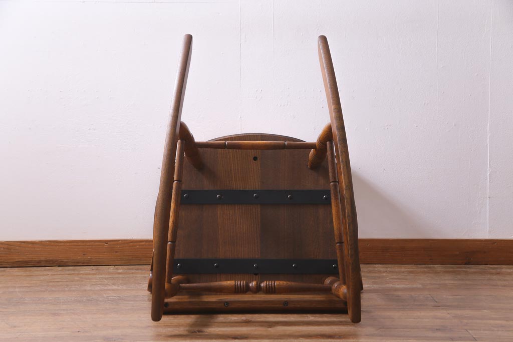 中古　飛騨産業　穂高　ナラ材　使い勝手のよいシンプルなロッキングチェア(アームチェア)(R-037402)