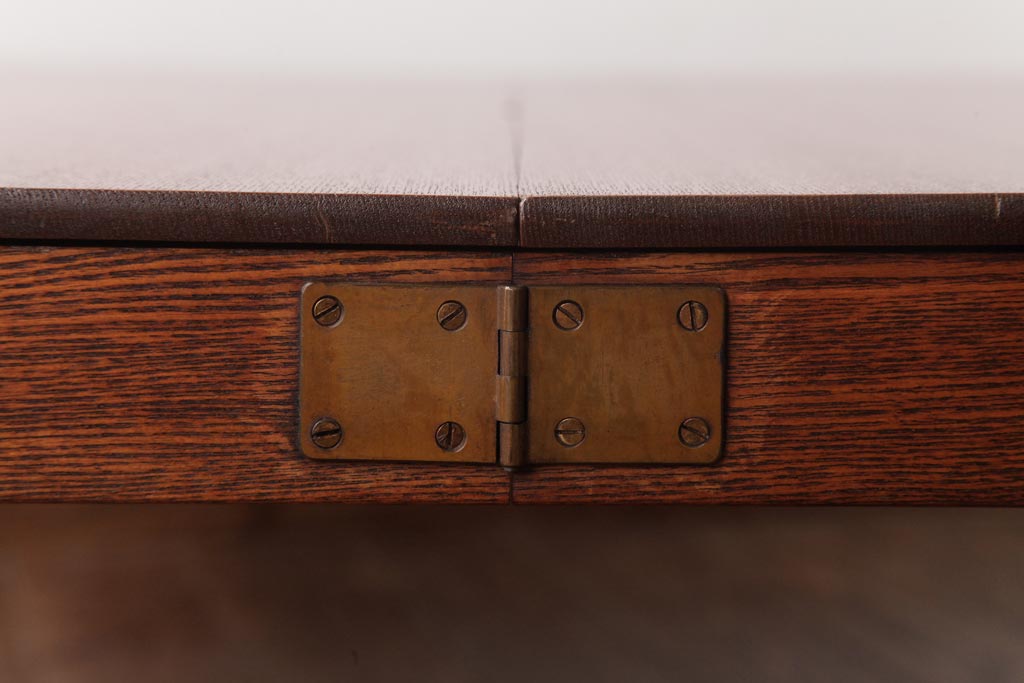 レトロ家具　エンジュ材　漆塗り　折り畳み式の珍しい座卓(ローテーブル)(R-037406)