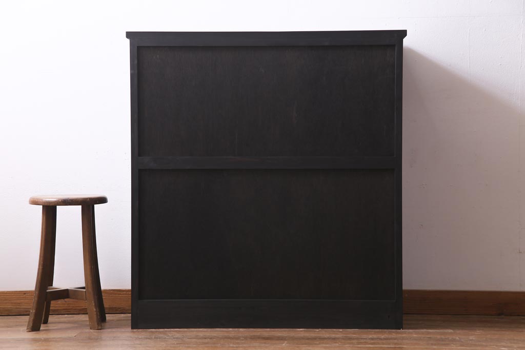 アンティーク家具　ラフジュ工房オリジナル　古建具リメイク　組子の引き戸が風情漂うキャビネット(収納棚、戸棚、書院戸)(R-037430)