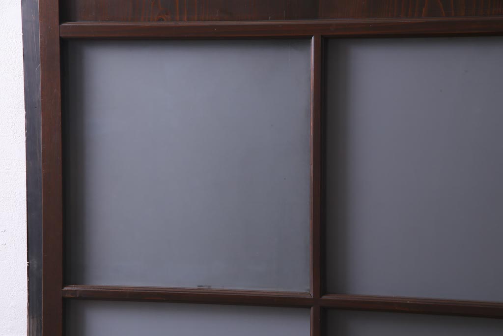 アンティーク家具　大正昭和初期　大正ロマンにもレトロスタイルにも合うガラス戸1枚(引き戸、建具)(R-037467)
