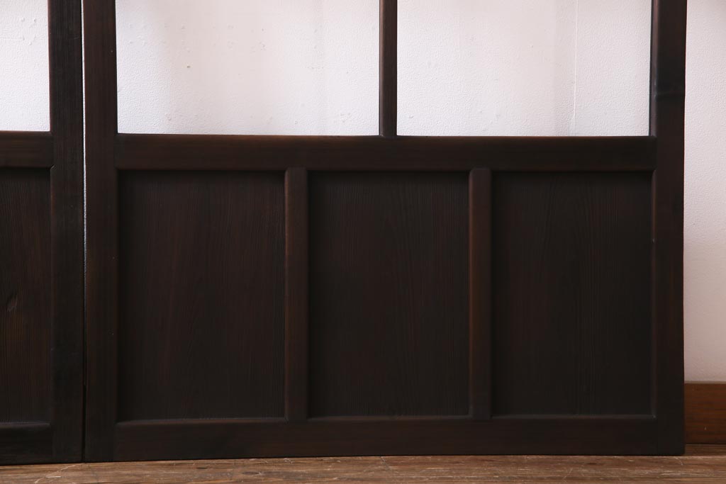 アンティーク家具　大正昭和初期　和洋折衷の空間にも馴染むガラス戸2枚セット(引き戸、建具)(R-037470)