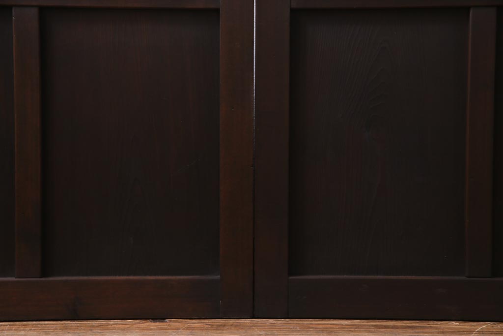 アンティーク家具　大正昭和初期　和洋折衷の空間にも馴染むガラス戸2枚セット(引き戸、建具)(R-037470)