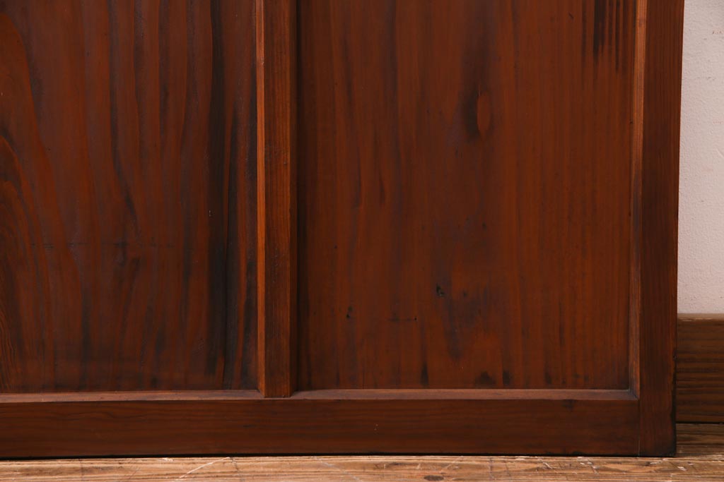 レトロ家具　趣のある昭和レトロなガラス戸(引き戸、建具)(R-037471)