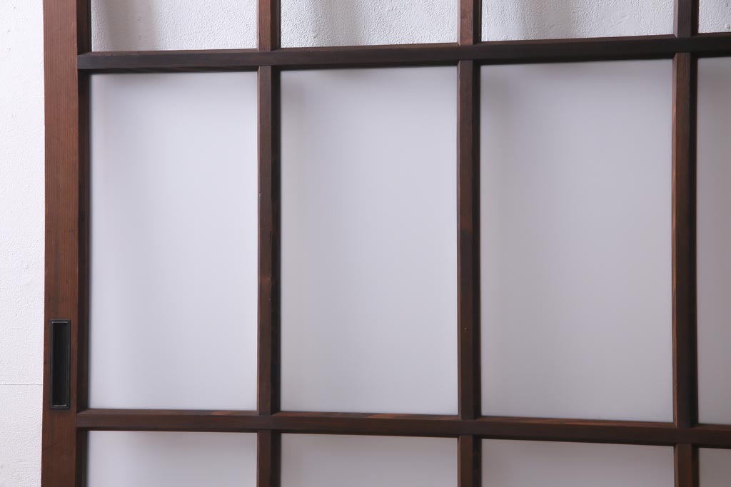 レトロ家具　すりガラス入り　味のある大振りなガラス戸1枚(引き戸、建具)(R-037481)