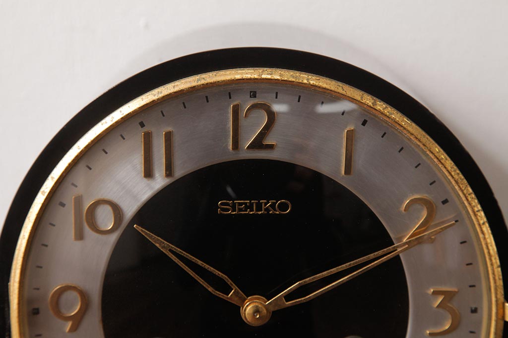 アンティーク雑貨　レトロ　SEIKO(セイコー)　手巻き式　THREE CHIMES　7JEWELS　置き時計(古時計、テンプ)(R-037489)