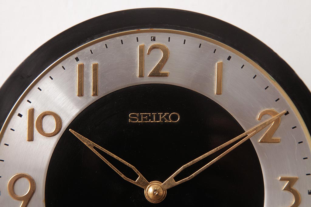 アンティーク雑貨　レトロ　SEIKO(セイコー)　手巻き式　THREE CHIMES　7JEWELS　置き時計(古時計、テンプ)(R-037489)