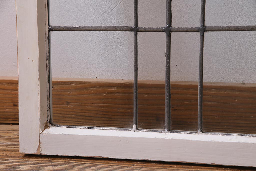 アンティーク建具　イギリスアンティーク　ステンドグラスのペイントフィックス窓・中(明り取り)(R-037516)