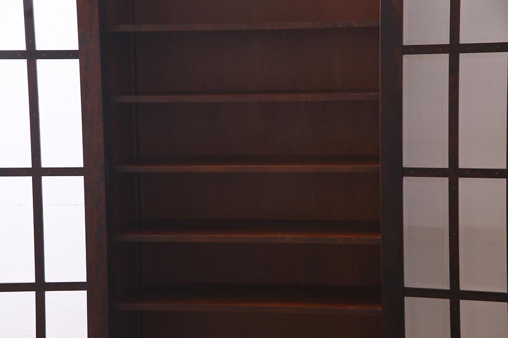 中古美品　北海道民芸家具　HM114K　洗練された印象の使い勝手がいい本箱(ブックケース、キャビネット、飾り棚)(定価約25万7千円)(R-037523)