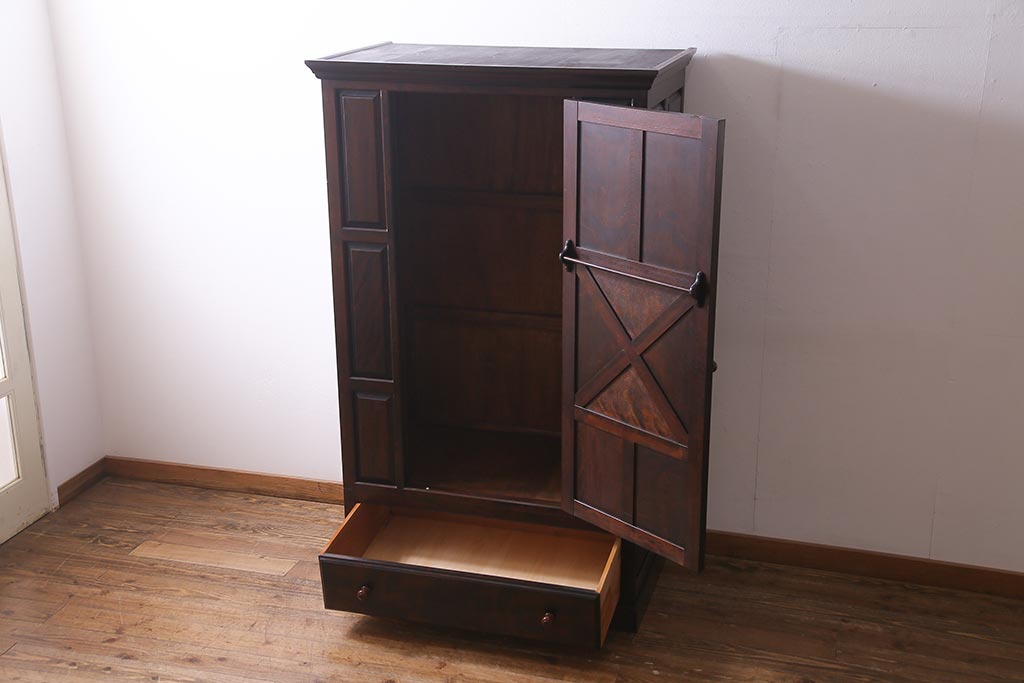 中古　松本民芸家具　A型洋服タンス　洗練された雰囲気の上質なワードローブ(洋服タンス、チェスト)(定価約59万円)(R-037548)