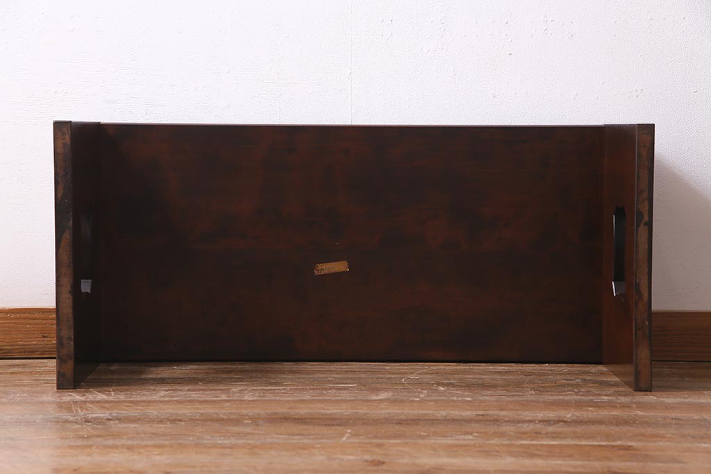 中古　松本民芸家具　脚の透かしがおしゃれな和洋折衷のお部屋と相性の良い文机(ローテーブル)(R-037551)