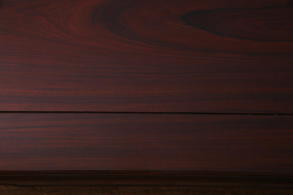 中古　大阪唐木指物　紫檀(シタン)材　赤みがかった色が美しい座卓(ローテーブル)(R-037552)
