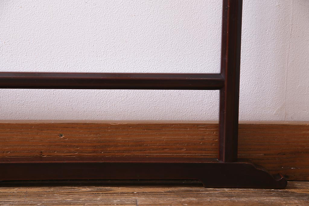 アンティーク雑貨　昭和中期　漆塗り　和モダンなインテリアにぴったりな衣桁(R-037599)