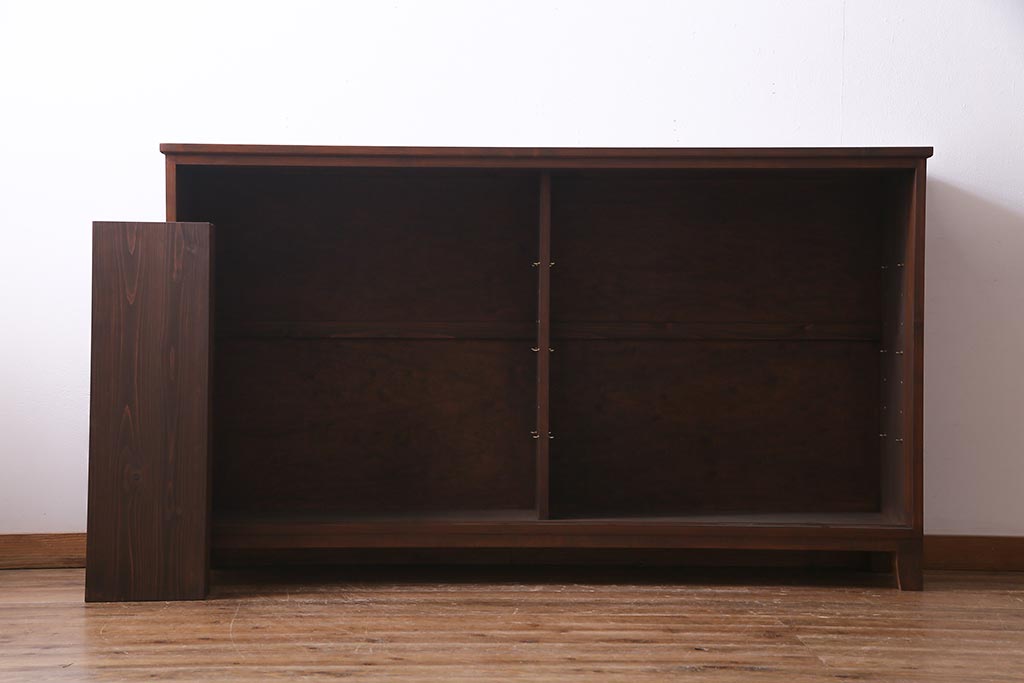 ラフジュ工房オリジナル　アンティーク建具リメイク　扇菊　こだわりの和空間づくりが叶う脚付きサイドボード(書院戸、組子、キャビネット)(R-037605)