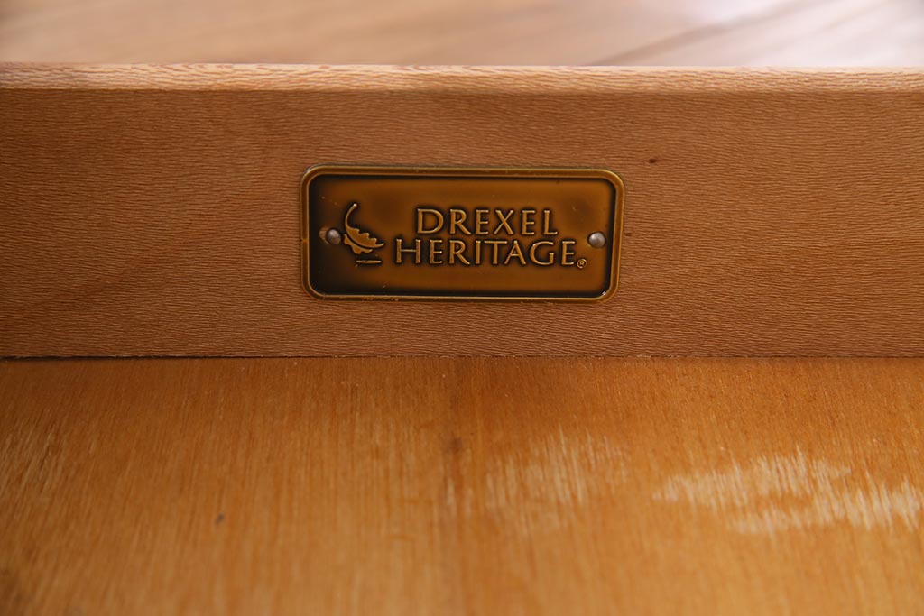 中古　DREXEL HERITAGE (ドレクセルヘリテイジ)　マホガニー材　洗練された大人の雰囲気醸し出す片袖デスク(机、在宅ワーク、在宅用ワークデスク)(R-037610)