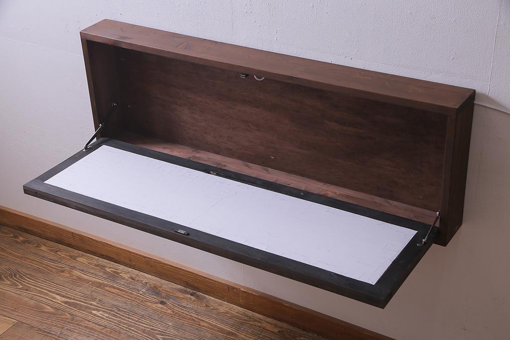 アンティーク照明　ラフジュ工房オリジナル　古建具リメイク　片面ガラス　組子の欄間を使った壁付け照明(ウォールランプ)(R-037623)